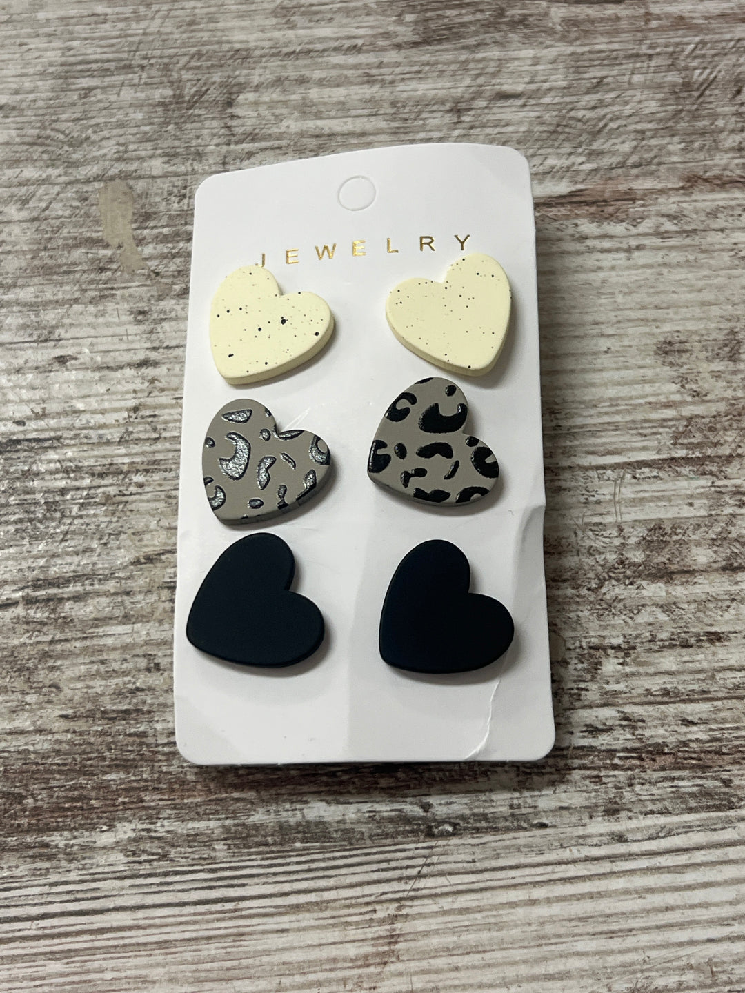 Heart Stud Earrings Set of 3