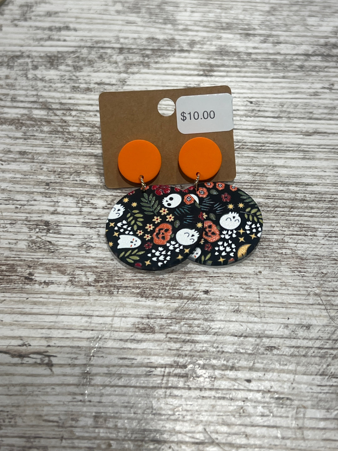 Ghost and Pumpkin Dangle Earrings
