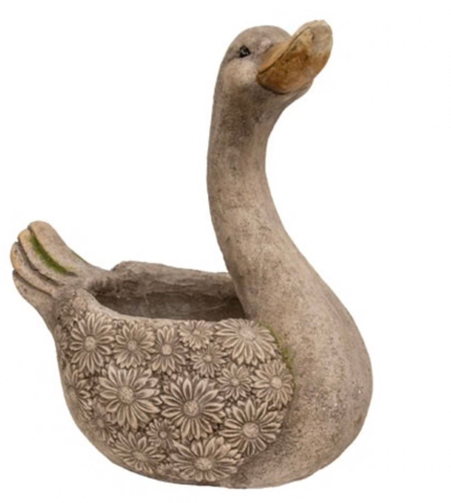 Floral Goose Planter
