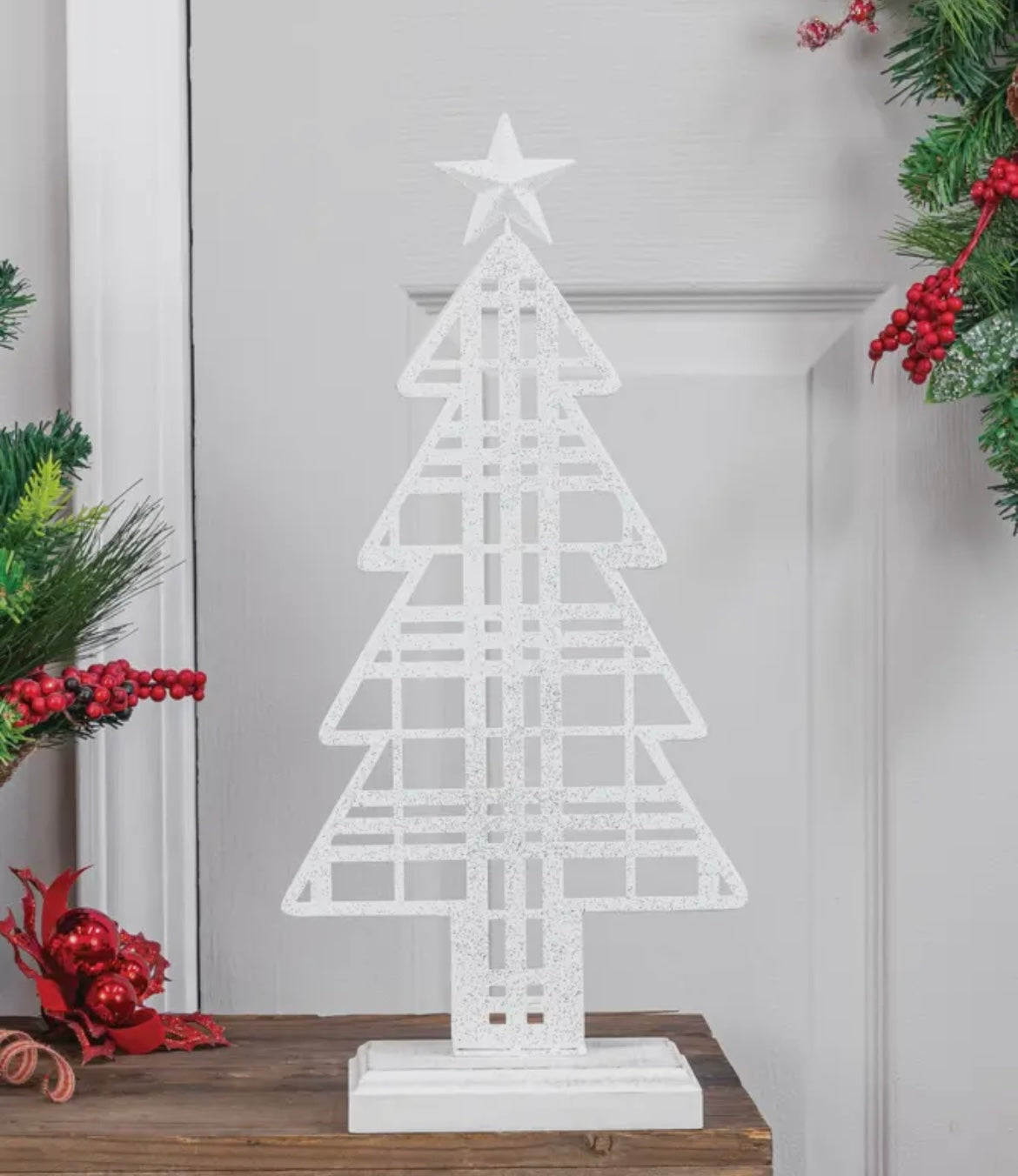 White Metal Tree Urban Farm Decor