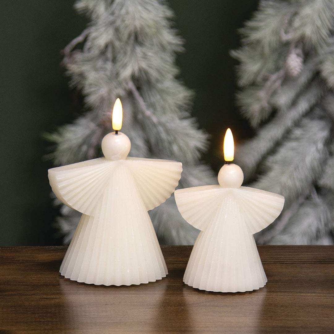 Ivory Angel LED Timer Candle - 5"
