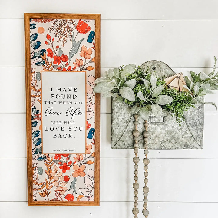 Love Life Inspirational Quote With Floral Background