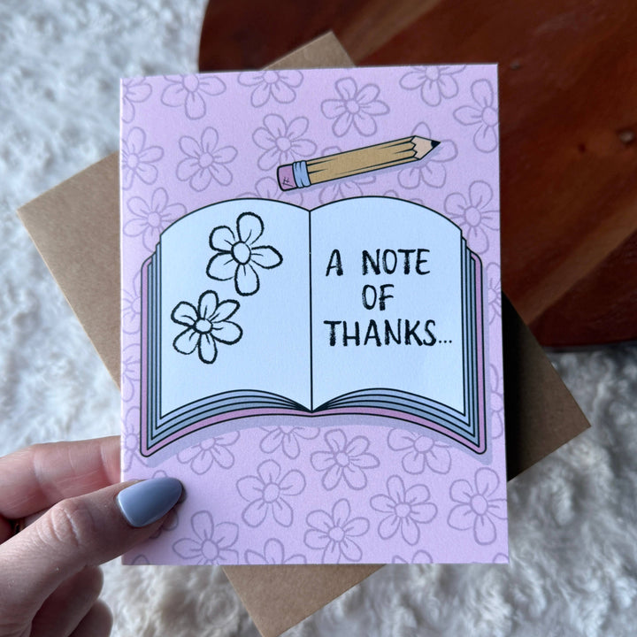 "A note of thanks" Notebook Thank You Card