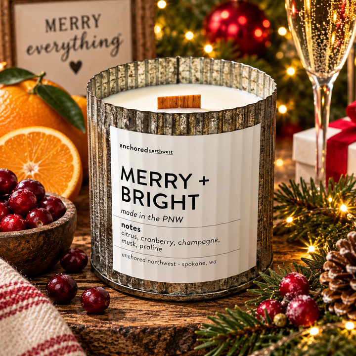 Merry + Bright | Festive Christmas Wood Wick Candle