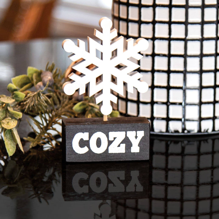 Wooden Snowflake on "Cozy" Base