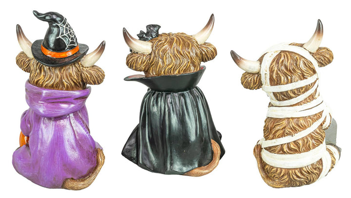 Costumed Halloween Highland Cow 5" Sitter 3 Ast