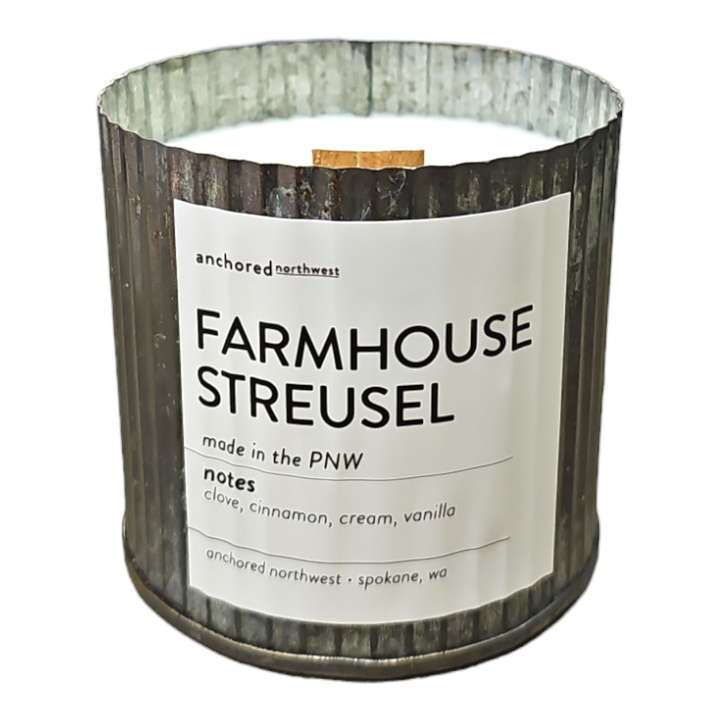 Farmhouse Streusel Rustic Vintage Wood Wick Fall Candle