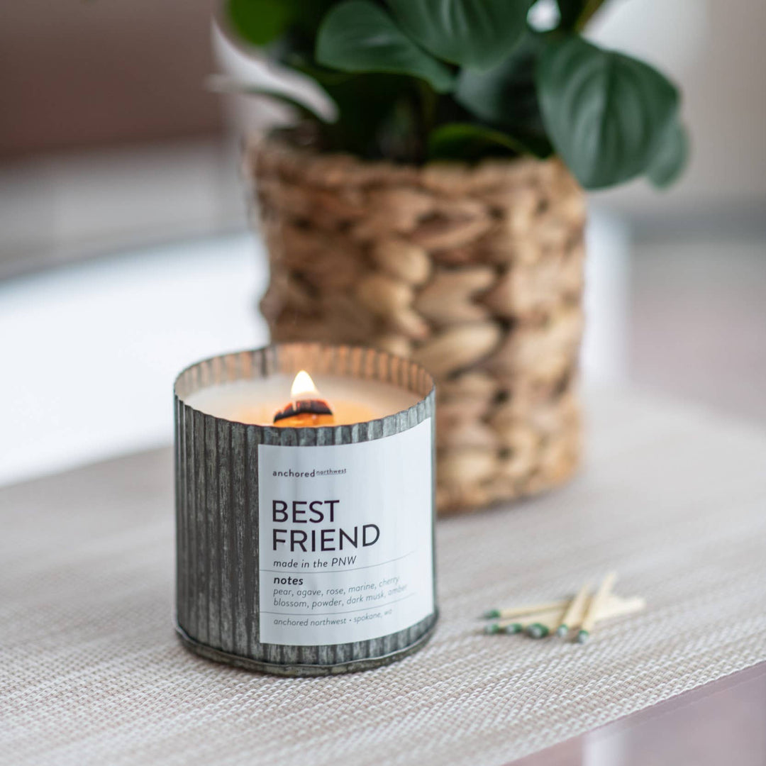 Farmhouse Streusel Rustic Vintage Wood Wick Fall Candle
