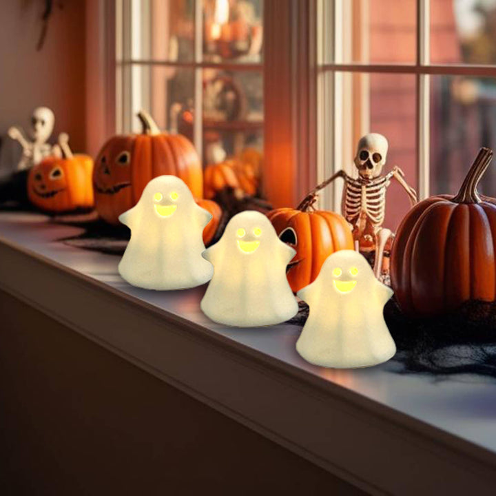 Battery-Operated Ceramic Ghosts