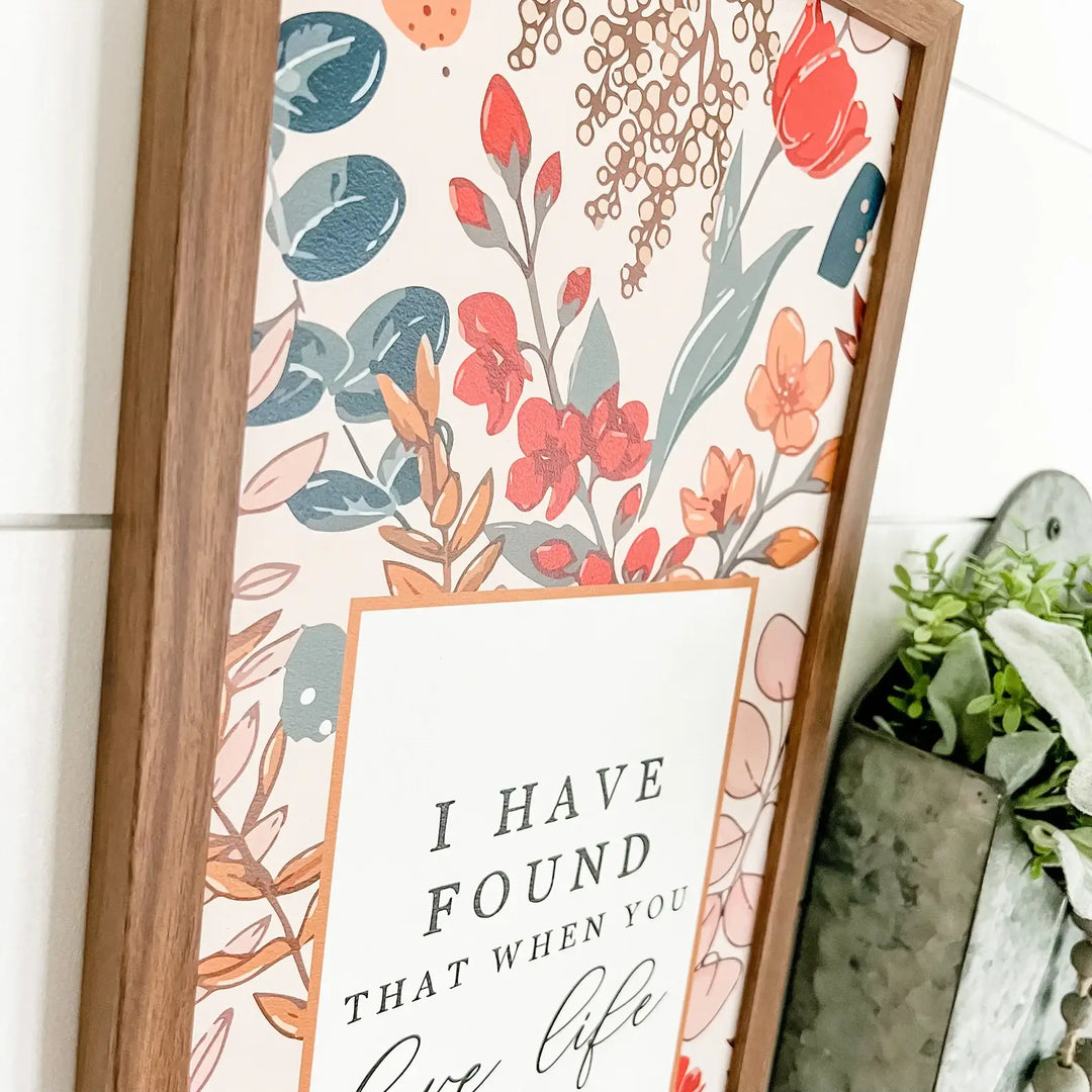 Love Life Inspirational Quote With Floral Background