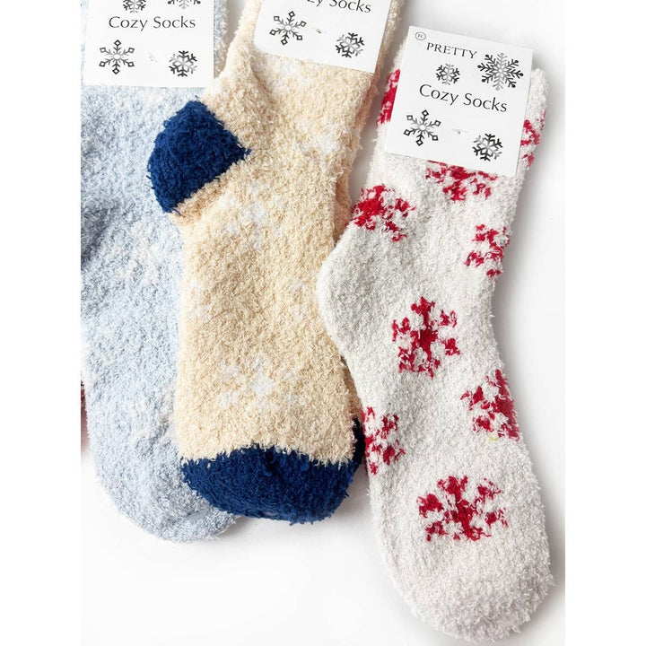 Winter Snowflake Pattern Fuzzy Socks