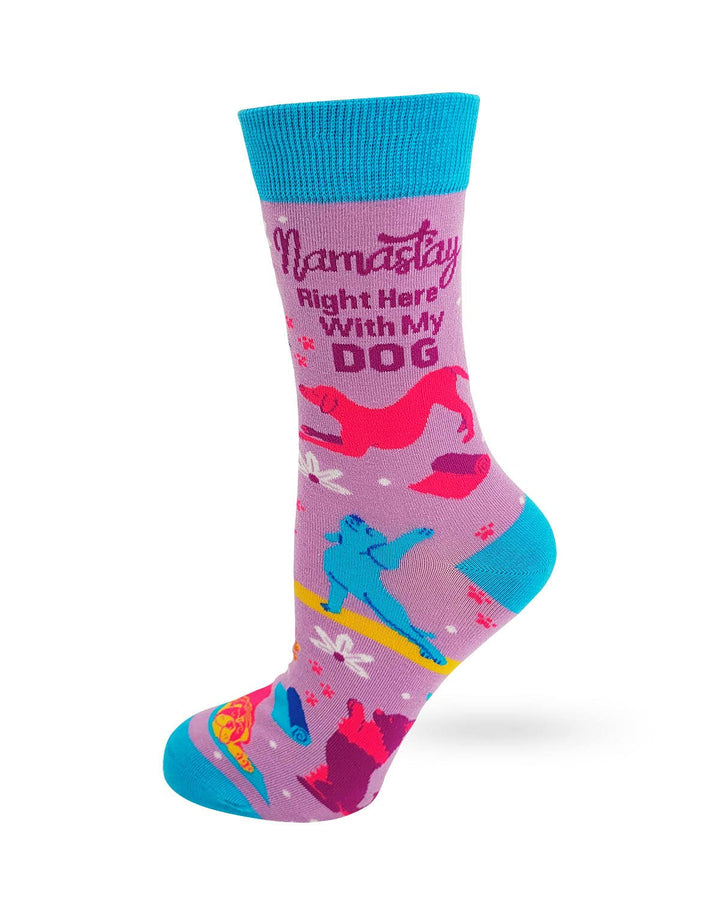 Namastay Right Here with My Dog Women's Crew Socks