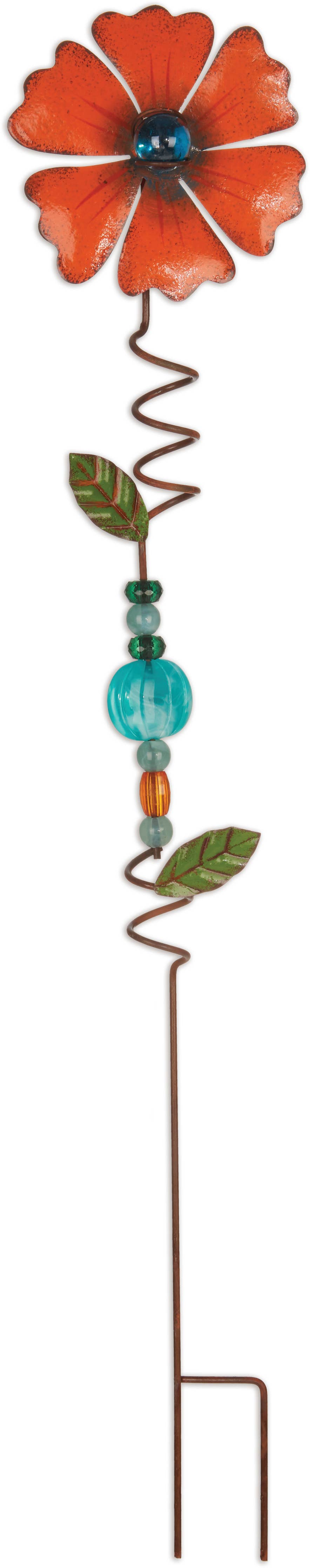Spiral Orange Flower Plant Pick
