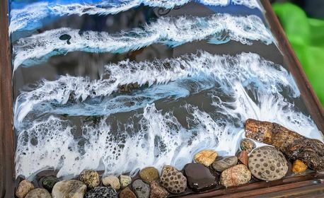 3D Resin Beach on a Wooden Tray Class - Saturday, April 27th @ 4pm