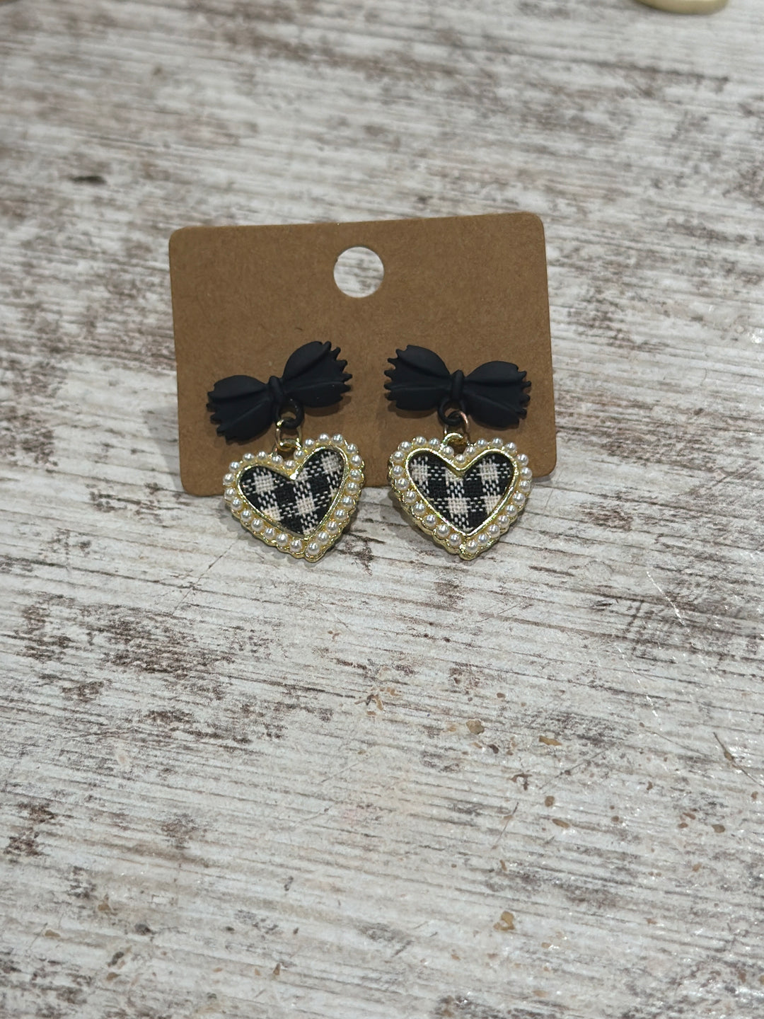 Black Plaid Hearts