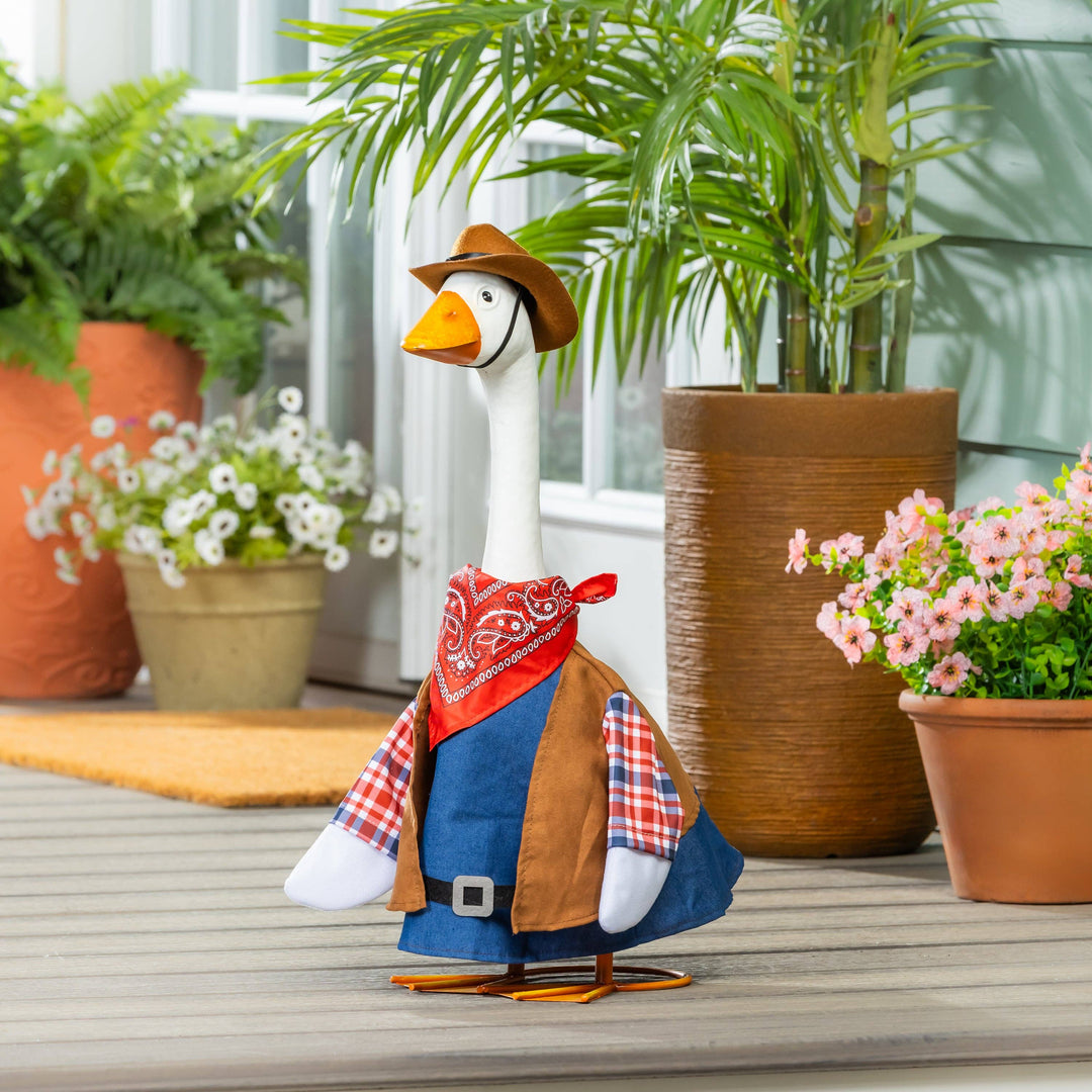 Porch Goose Statue, Metal, 21"H
