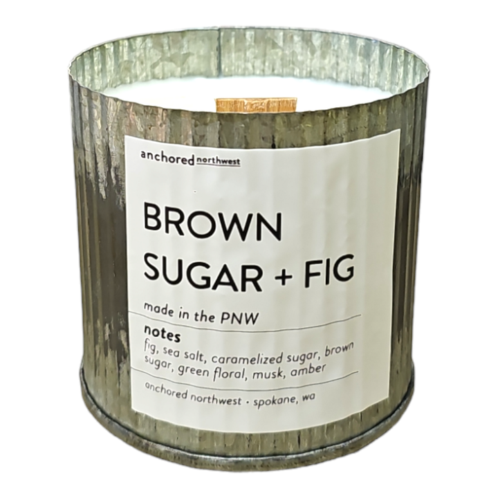 Brown Sugar + Fig Rustic Vintage Wood Wick Fall Candle
