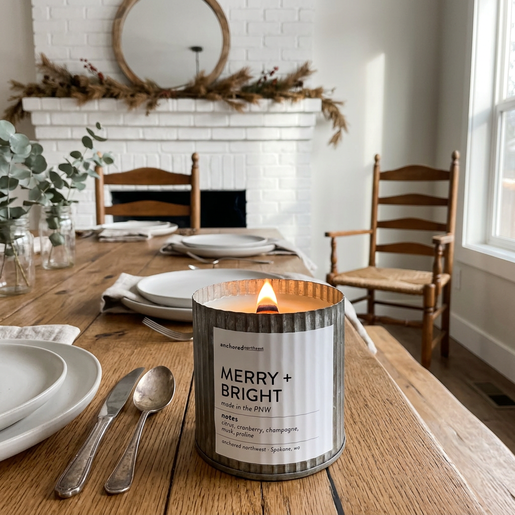 Merry + Bright | Festive Christmas Wood Wick Candle