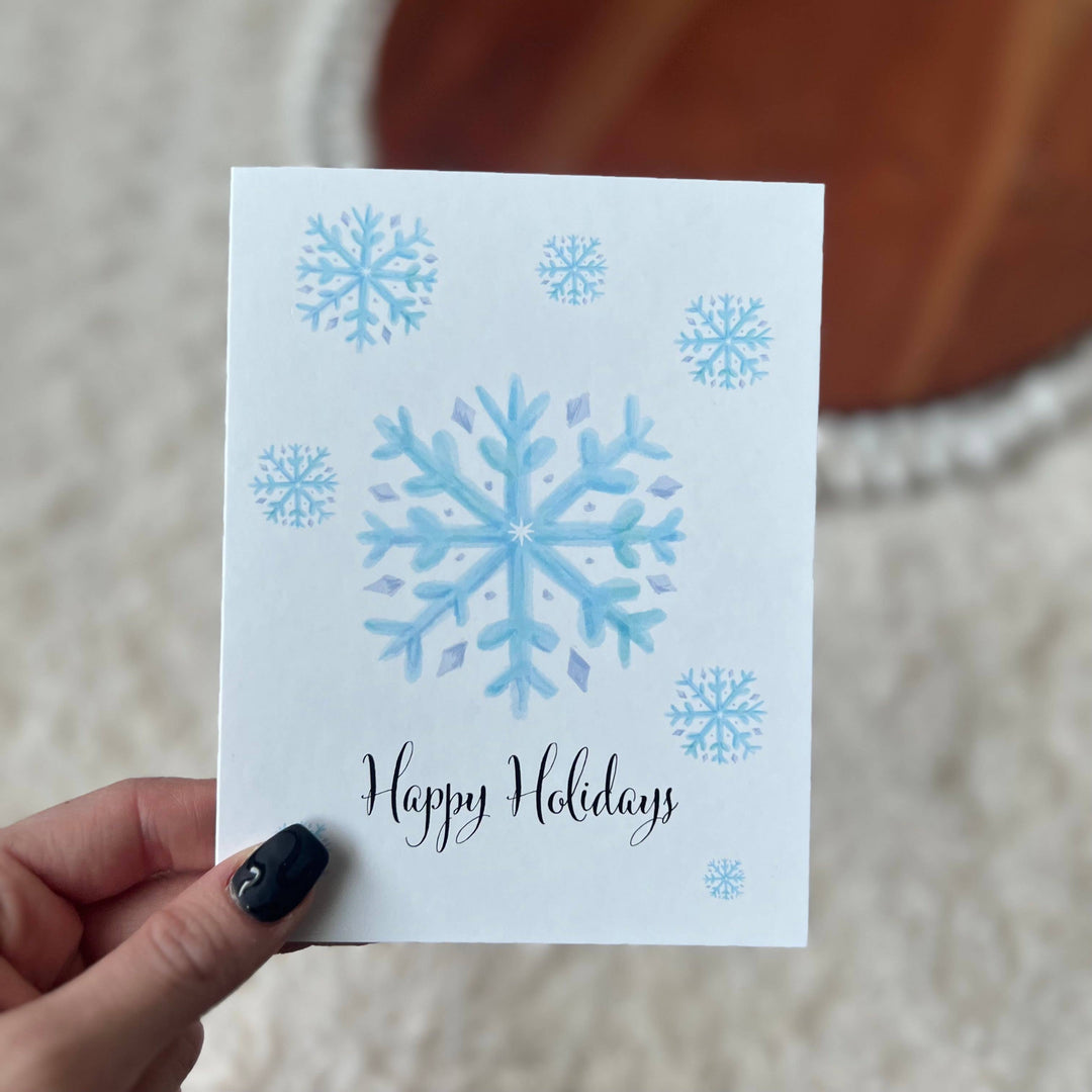 Happy Holidays Snowflake Winter Greeting Card