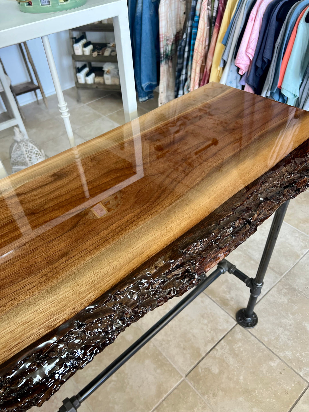 Black Walnut Live Edge Sofa Table