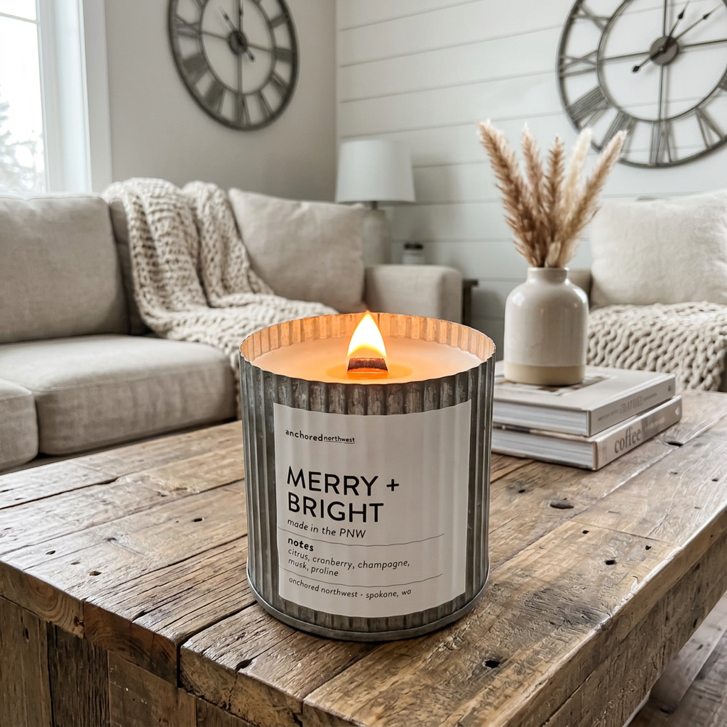 Merry + Bright | Festive Christmas Wood Wick Candle