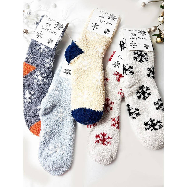 Winter Snowflake Pattern Fuzzy Socks