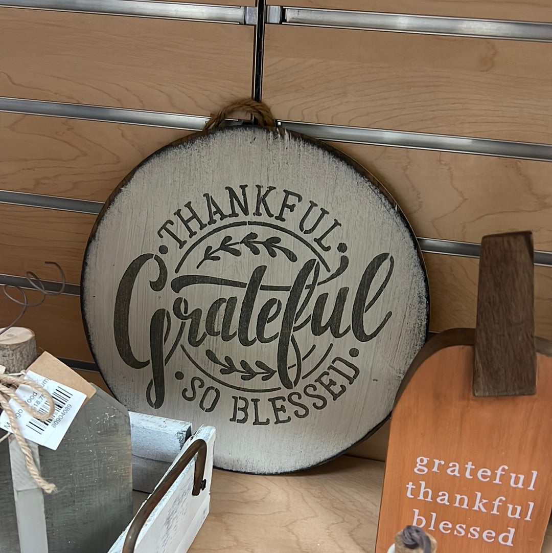 Thankful Round Sign