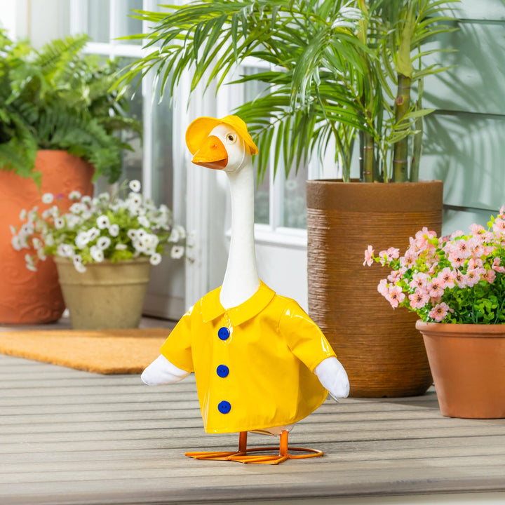 Porch Goose Statue, Metal, 21"H