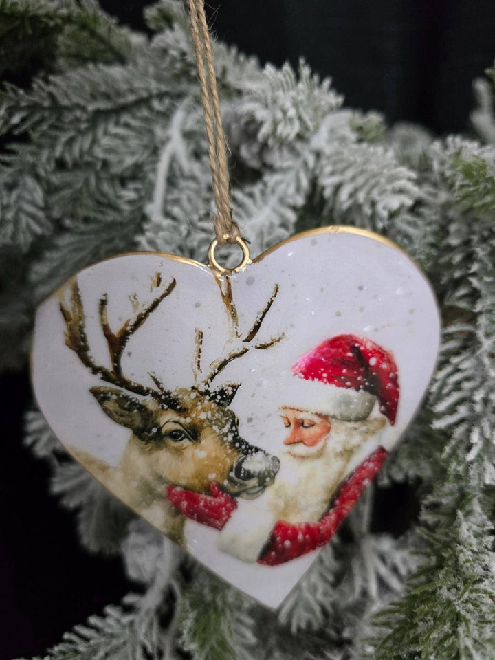 Santa Love Ornament 4x4.25in