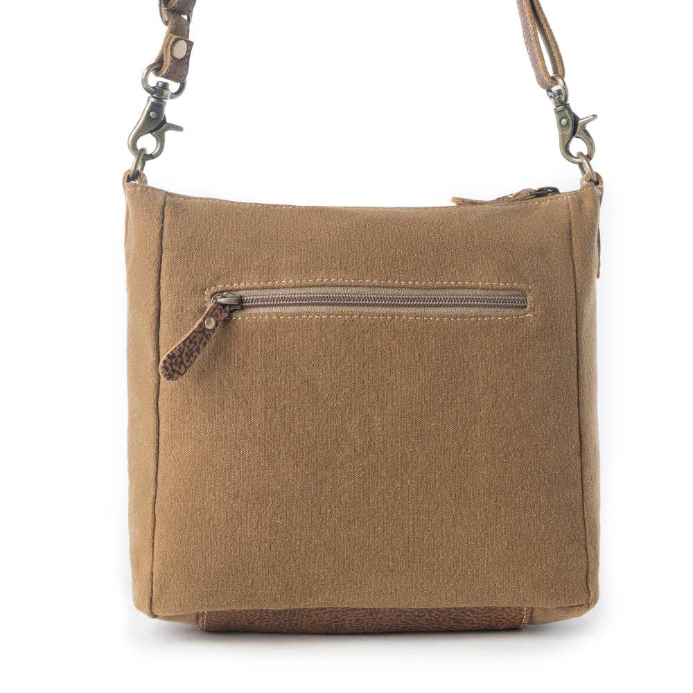 Crestbloom Vintage Crossbody Bag for Women in navy with print detail