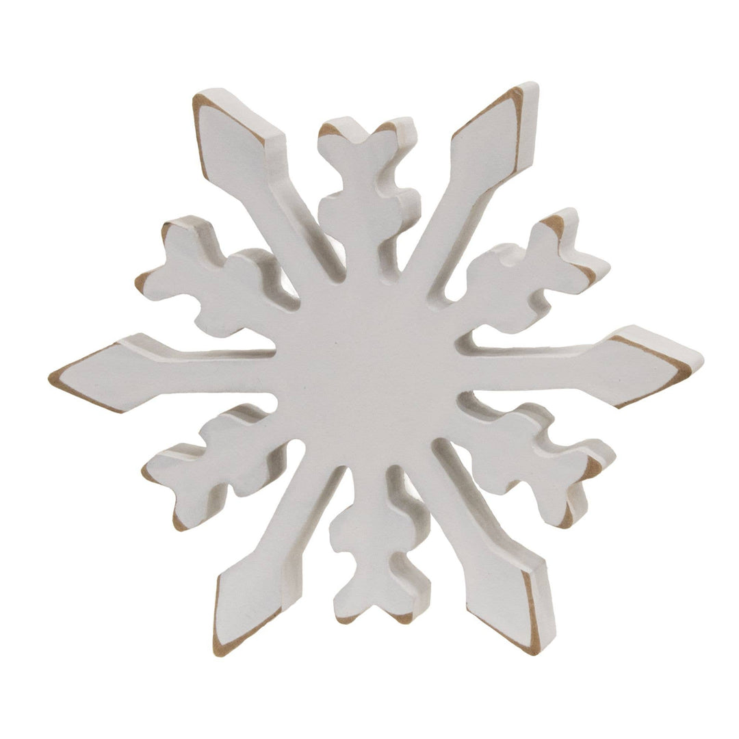 Distressed Chunky Wooden Snowflake Sitters
