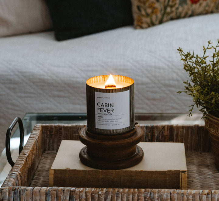 Farmhouse Streusel Rustic Vintage Wood Wick Fall Candle