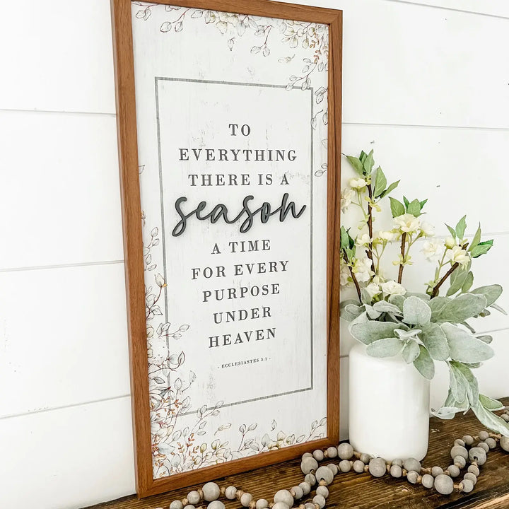 Bible Verse Sign - Ecclesiastes 3:1