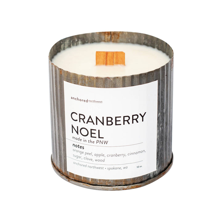 Cranberry Noel Wood Wick Rustic Farmhouse Soy Candle