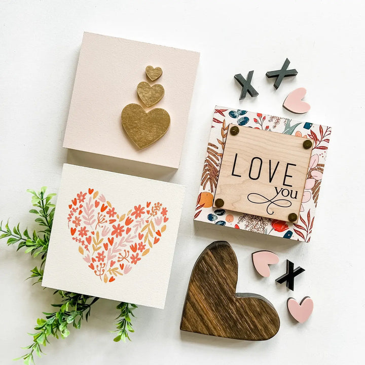 Valentines Day Mini Block Tiered Tray Signs