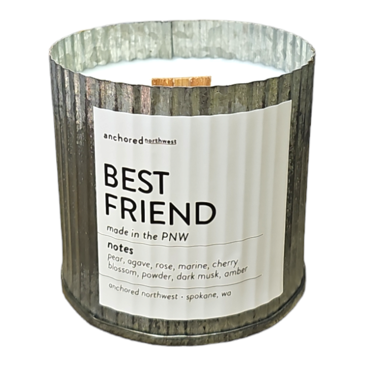 Best Friend Rustic Vintage Farmhouse Wood Wick Candle
