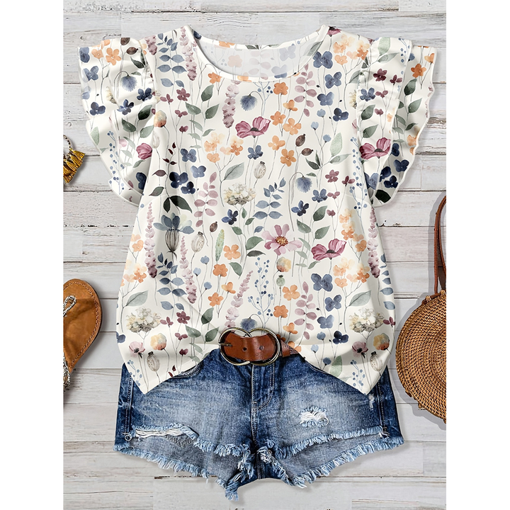 Summer Short Sleeve Floral Print Casual Shirt