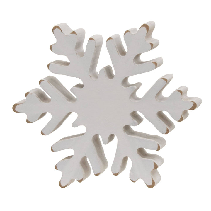 Distressed Chunky Wooden Snowflake Sitters