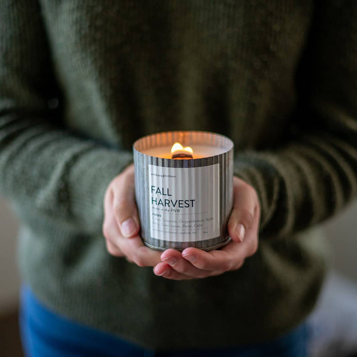 Farmhouse Streusel Rustic Vintage Wood Wick Fall Candle