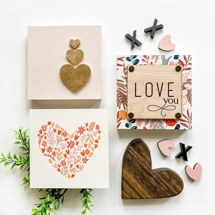 Valentines Day Mini Block Tiered Tray Signs