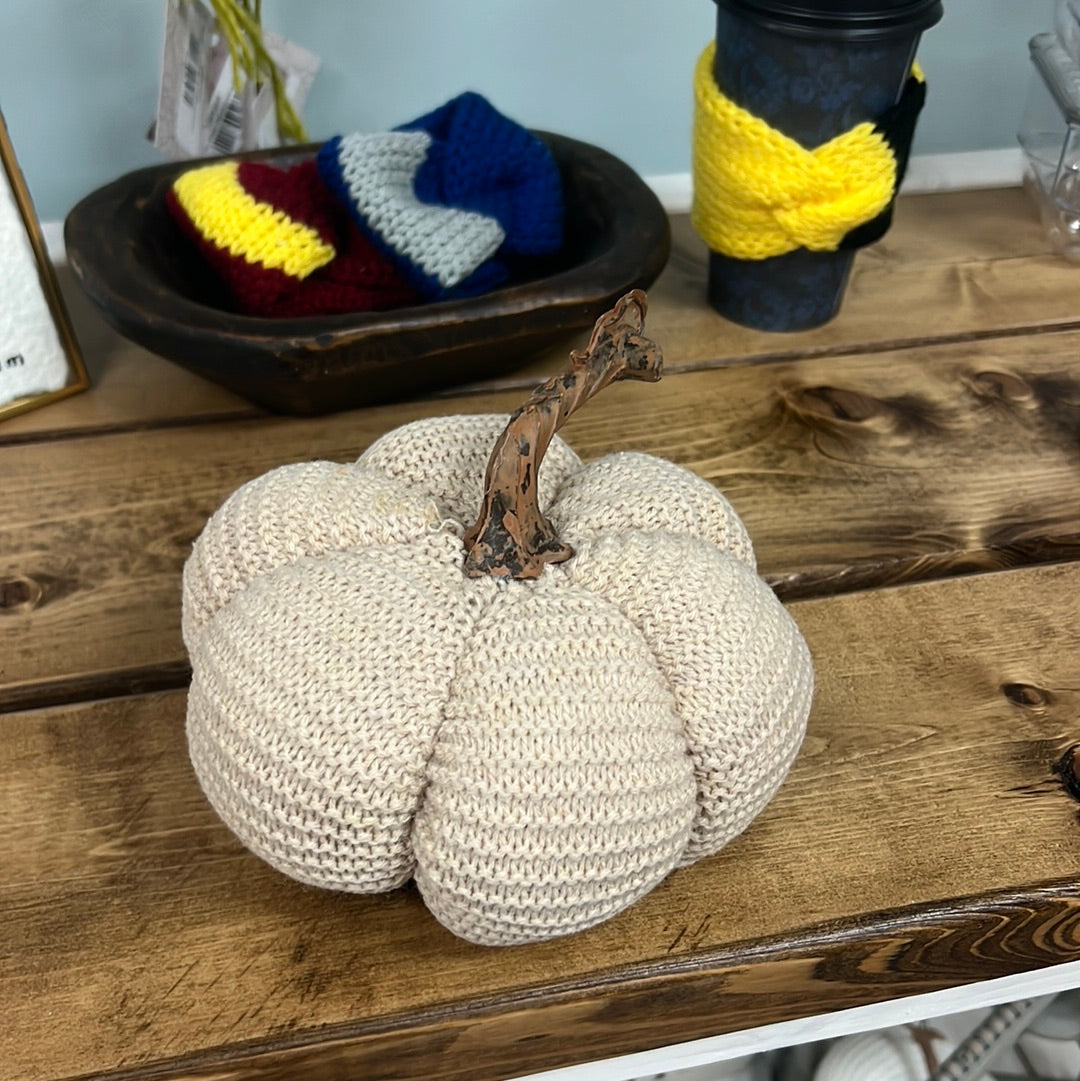 Tan Knit Pumpkin