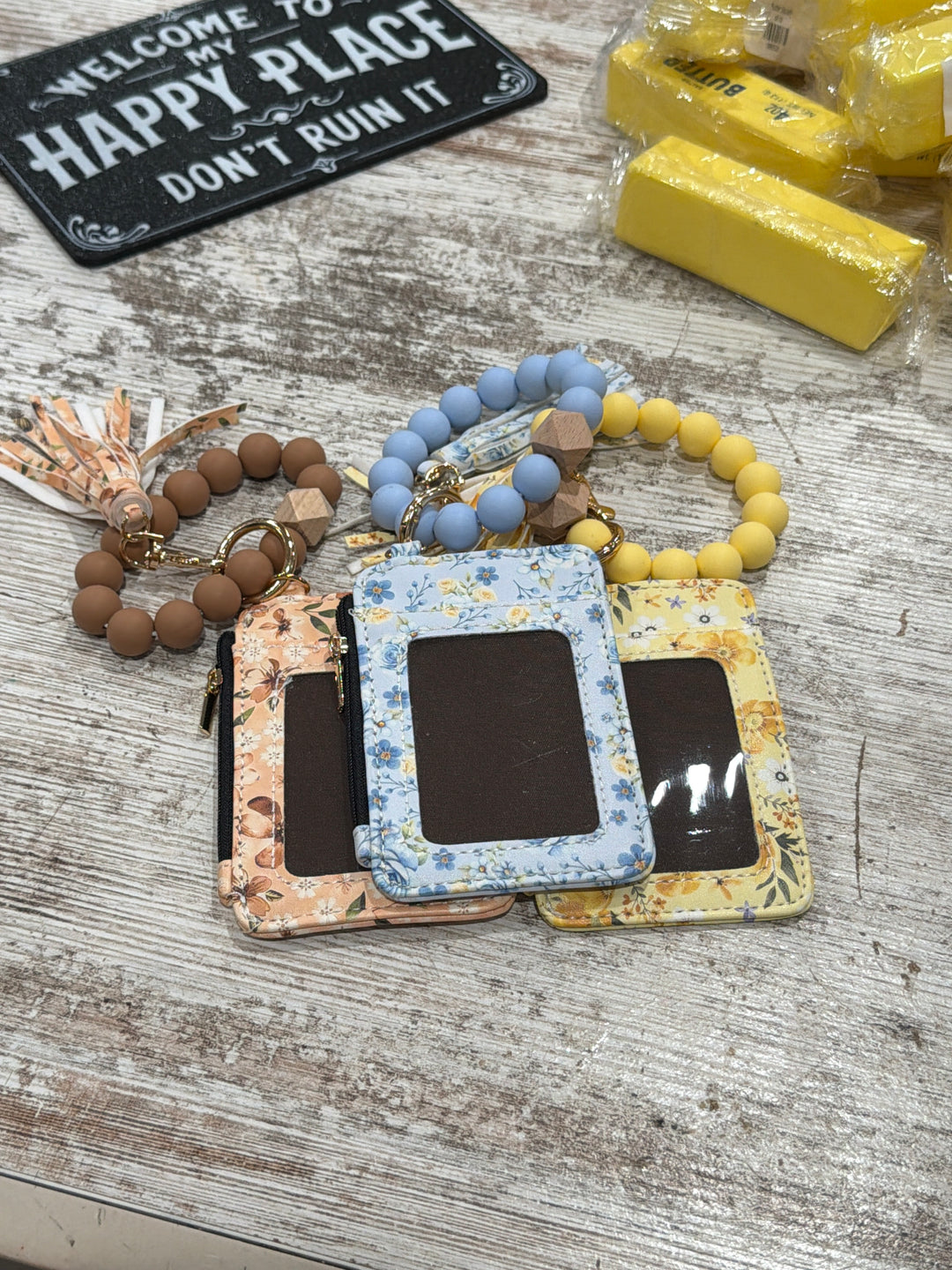 Silicone Bead Wristlet with Wallet