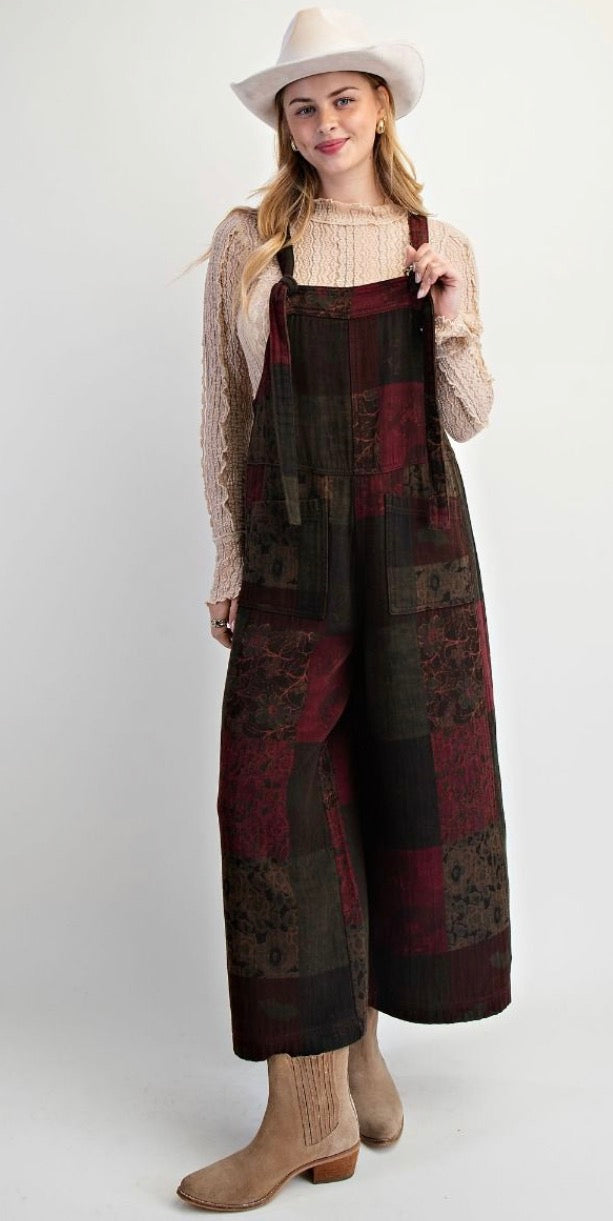 Patchwork Printed Cotton Jumpsuit