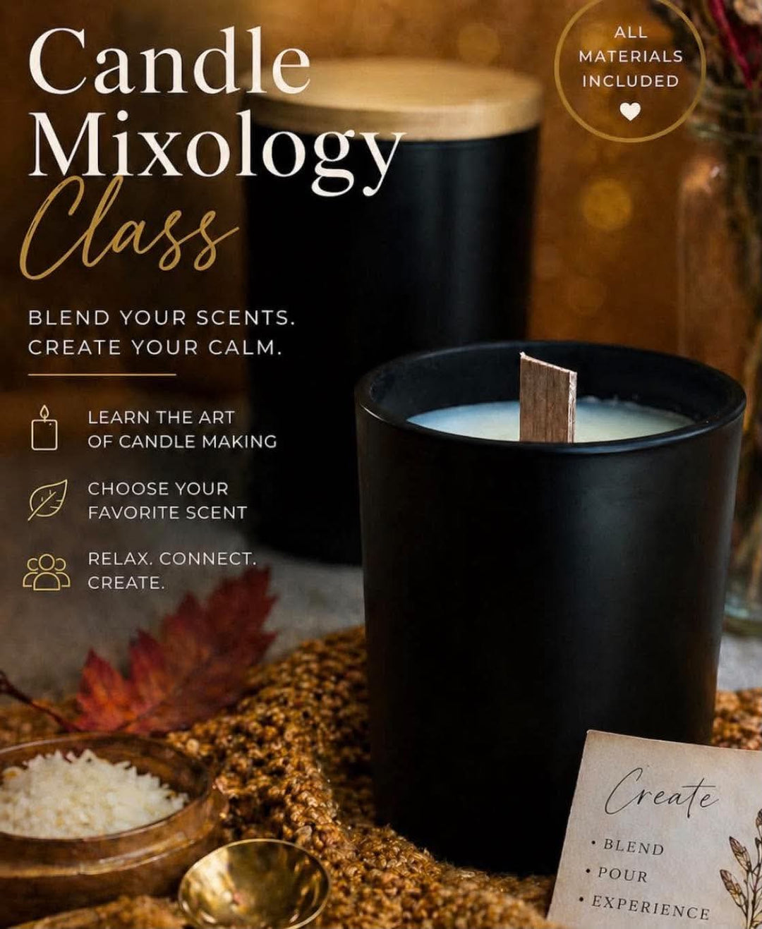 Candle Workshop Saturday, October 17th at 1:30pm