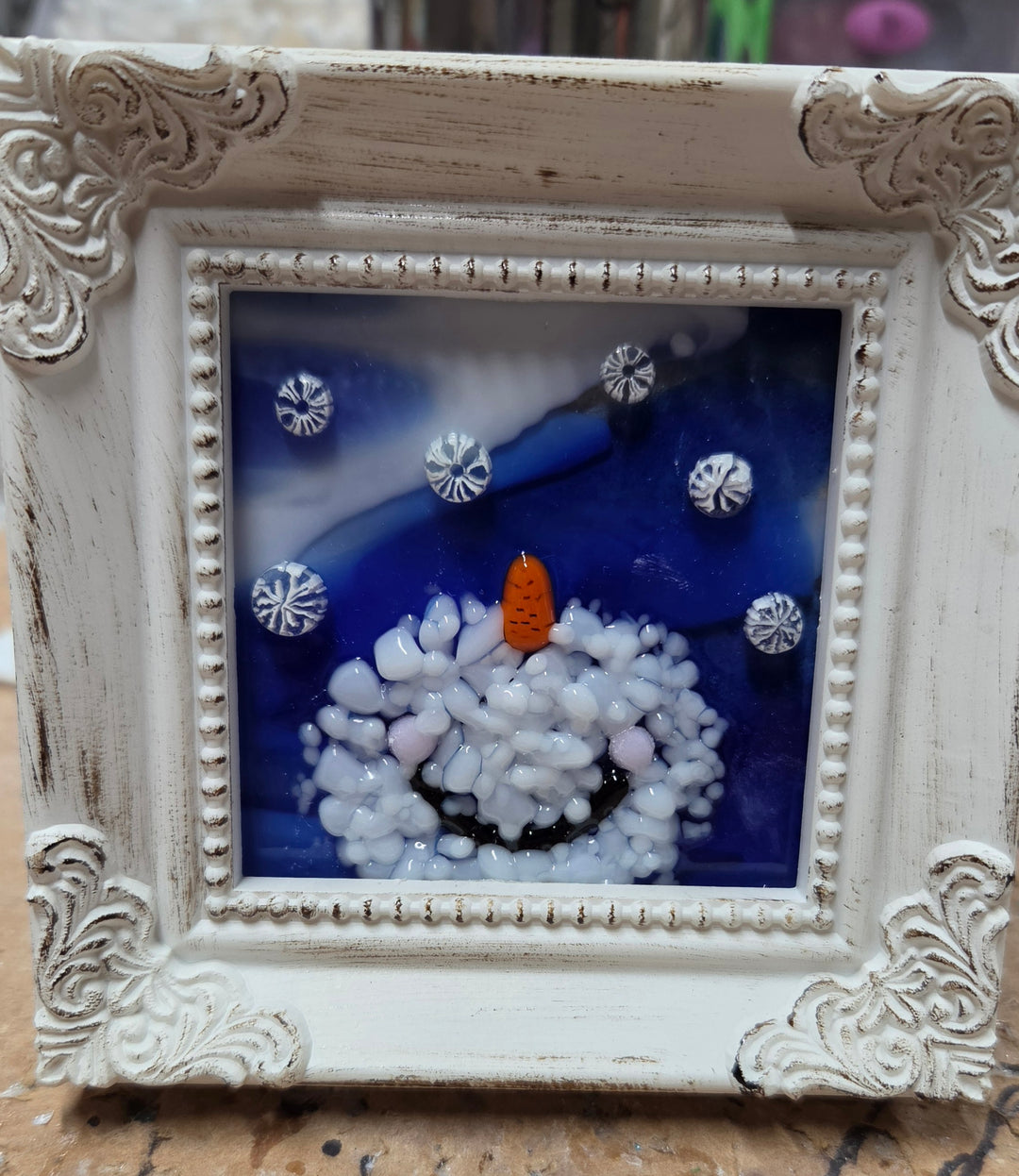 Fused Glass Snowman Frame Sunday, December 6th @ 1pm
