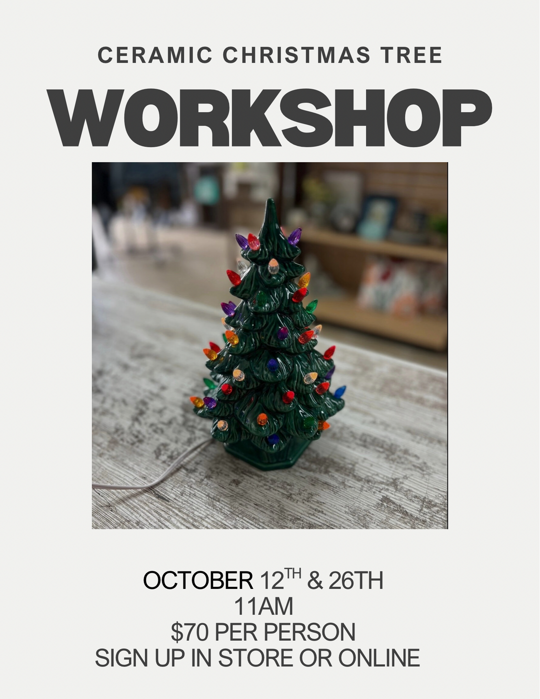 Ceramic Christmas Tree Workshop 🎄 Sunday, October 26th @ 11am