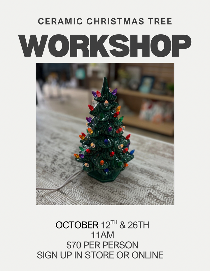 Ceramic Christmas Tree Workshop 🎄 Sunday, October 26th @ 11am