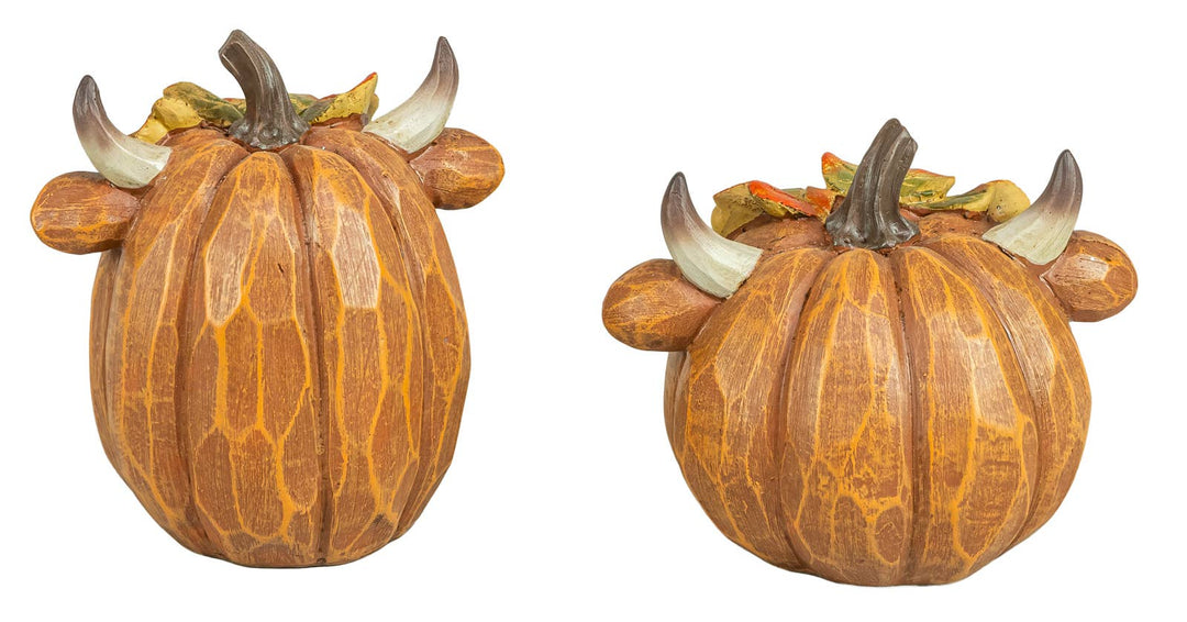Autumn Leaf Highland Cow Pumpkin 2 Ast