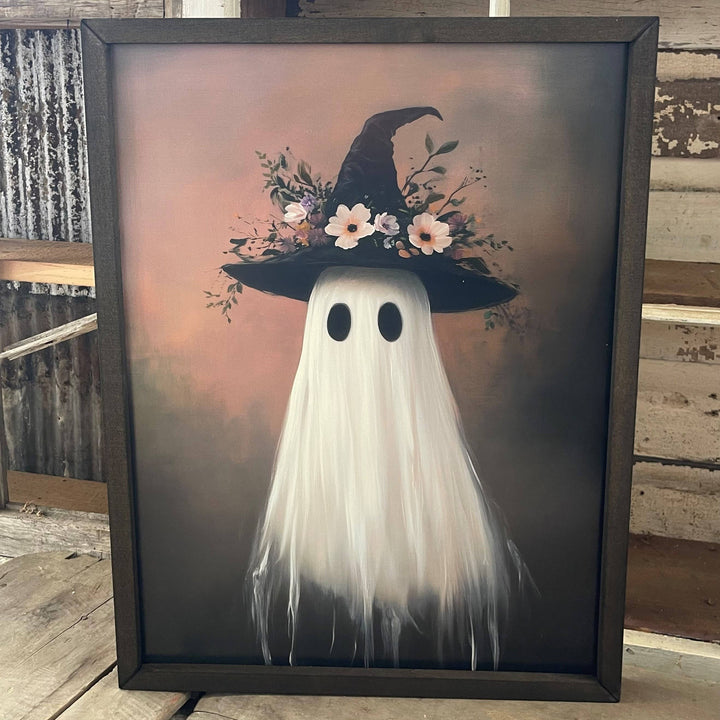 Fall Ghost Witch Hat Box Frame