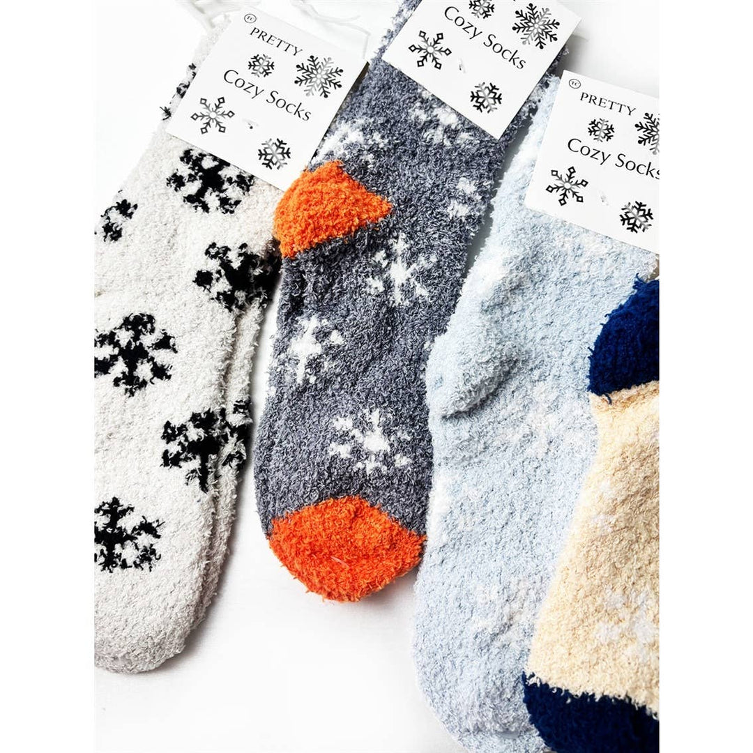 Winter Snowflake Pattern Fuzzy Socks